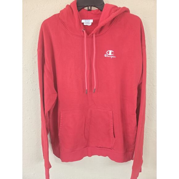 CHAMPION MEN'S CLASSIC FLEECE PULLOVER HOODIE, Red, Size Large - Picture 1 of 6